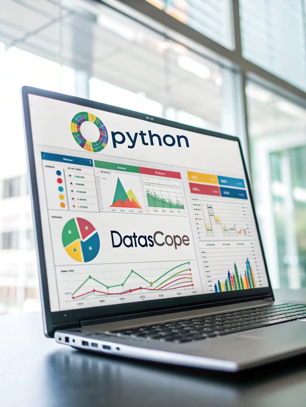 A high-resolution image of the Python programming language logo, subtly integrated into a data science workflow visualization.