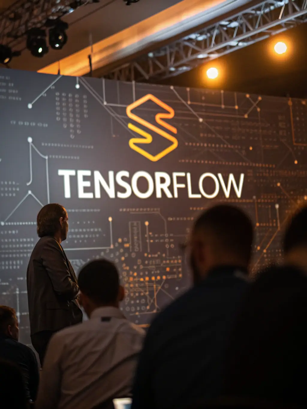 A visually appealing representation of the TensorFlow framework, showcasing its computational graph and tensor operations.